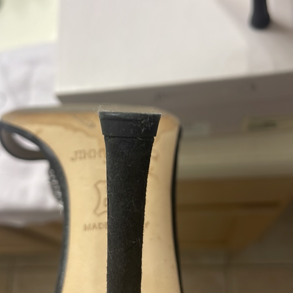 Jimmy Choo Metallic Suede Black heels - Picture 8 of 10